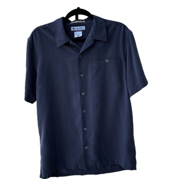 Columbia Gorpcore Men’s Navy Short Sleeve Button Down Shirt - Picture 1 of 5